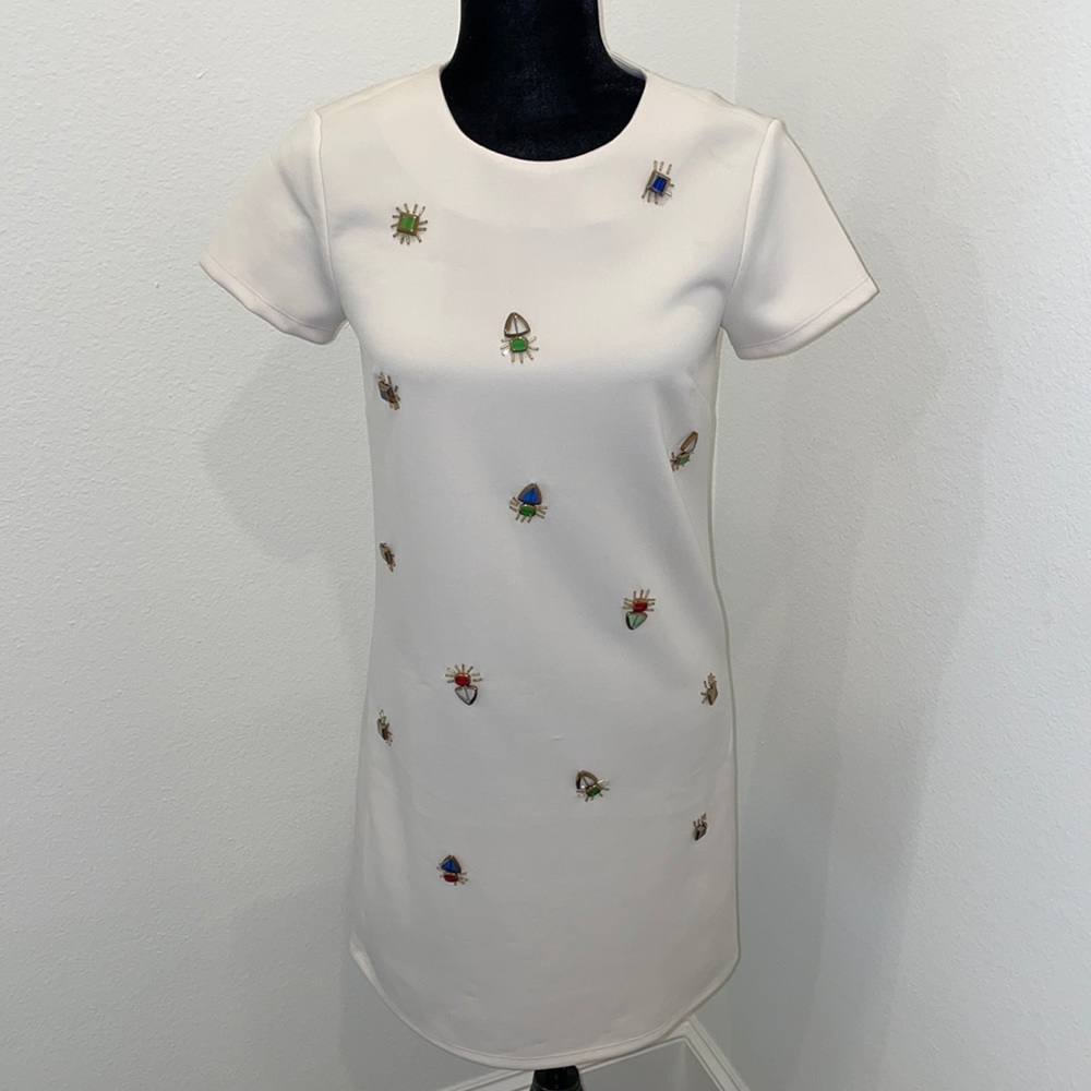 Catherine Malandrino Off White Jewel Dress